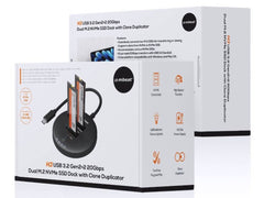 mbeat H3 USB 3.2 Gen2x2 20gbps Dual M.2 NVMe SSD Dock - Black