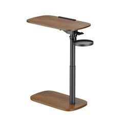 Brateck Height Adjustable Mobile Side Table Sit-Stand Desk – Walnut