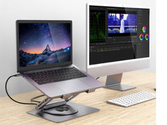 mbeat Stage S12 Rotating Laptop Stand with USB-C Dock - Space Grey
