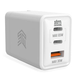 STM 65W Travel GaN Charger 3-Port (AU, EU, US, UK) USB-C/A - White