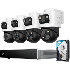 eufy S4 Max NVR POE 24/7 Security Camera System - 4 PTZ Cameras - White