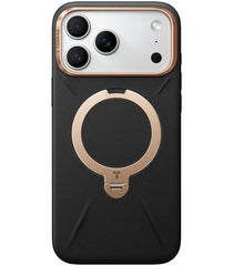 Torras Ostand Spin Fusion MagSafe Case For iPhone 17 Pro - Black / Gold
