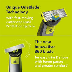 Philips OneBlade 360 Face Trimmer and Shaver QP2734/30 - Lime Green