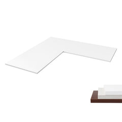 Brateck L-Shape 90° Particle Board Desk Board - White