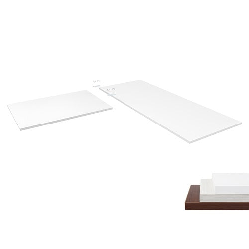 Brateck L-Shape 90° Particle Board Desk Board - White