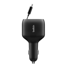 Belkin BoostCharge 75W Retractable Car Charger - Black