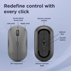 Lenovo 350 Bluetooth Silent Mouse Dual Device - Luna Grey