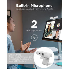 Lenovo 510 FHD 1080p Webcam with Dual Mics & Windows Hello - Grey
