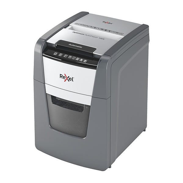 Rexel Optimum Autofeed Shredder 100X Cross Cut - Black/Grey