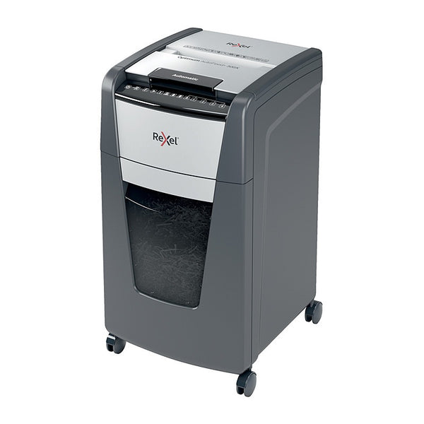 Rexel Optimum Autofeed Shredder 300X Cross Cut - Black/Grey