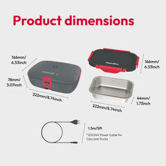 Heatsbox Drive Portable Smart Heated Lunchbox - Grey