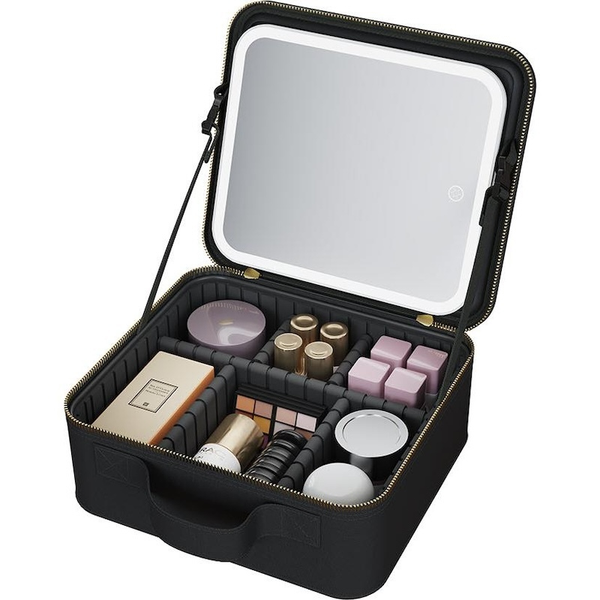 Wellcare Cosmetic Bag w/ 7x Mirror & LED Light - Black