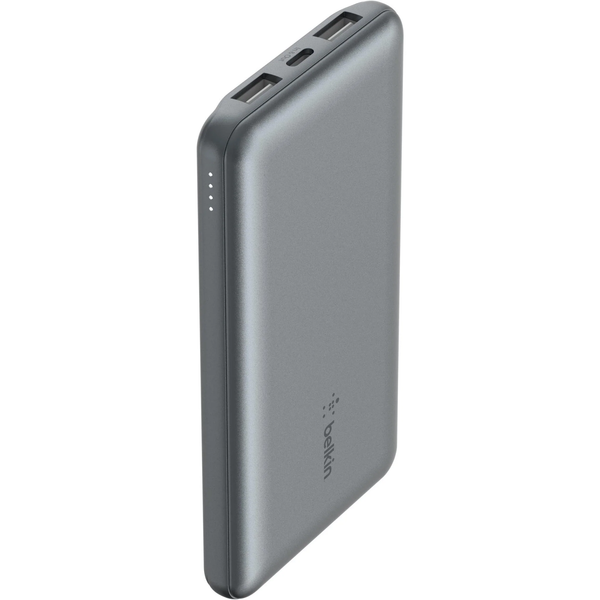 Belkin BoostUp Charge 10K 3 Port Power Bank with Cable -Grey