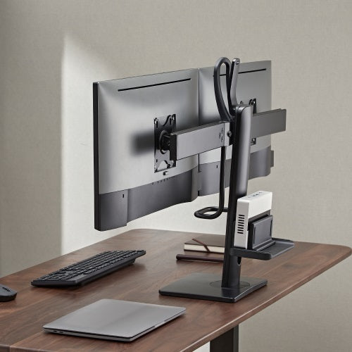 Brateck Dual Screens Vertical Lift Monitor Stand 17"-27" - Matte Black