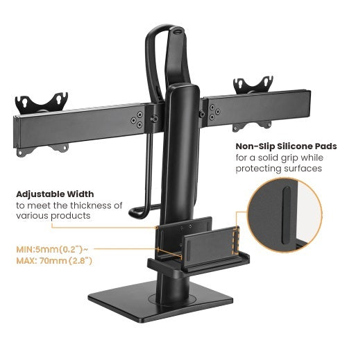 Brateck Dual Screens Vertical Lift Monitor Stand 17"-27" - Matte Black