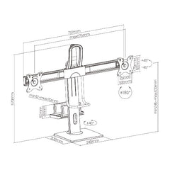 Brateck Dual Screens Vertical Lift Monitor Stand 17