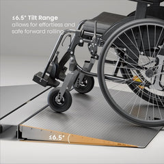 Brateck Two-Sided Aluminum Wheelchair Threshold Ramp - Silver