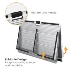 Brateck Two-Sided Aluminum Wheelchair Threshold Ramp - Silver