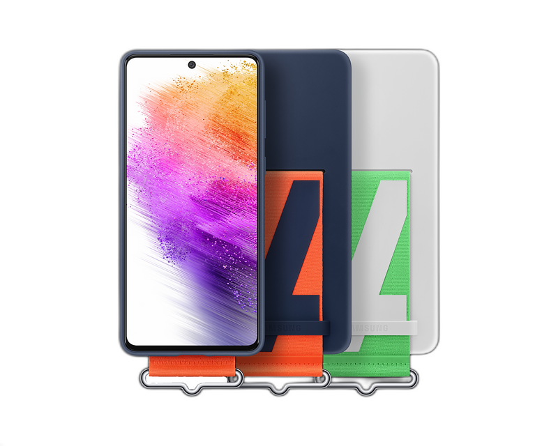 Samsung Silicone Cover With Strap For Samsung Galaxy A73 5G - White