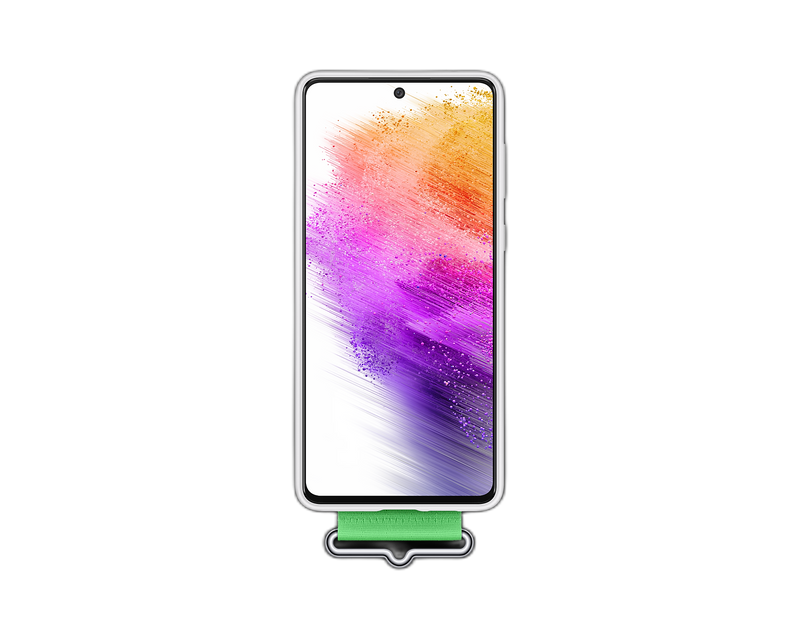 Samsung Silicone Cover With Strap For Samsung Galaxy A73 5G - White