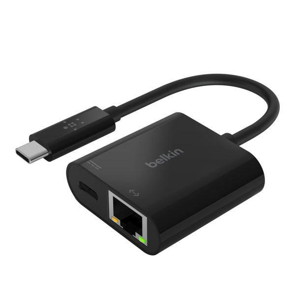 Belkin USB-C to Ethernet + Charge Adapter - Black