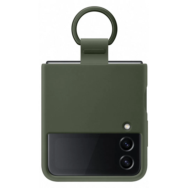 Samsung Silicone Cover With Ring For Galaxy Z Flip4 - Khaki