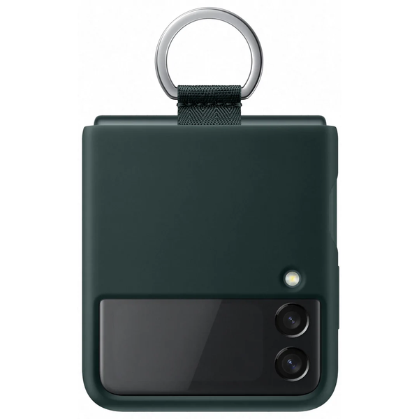 Samsung Galaxy Z Flip 3 Silicone Cover with Ring - Green