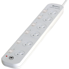 LITO Sansai 6-Way Power Board (661SW) with Switches - White