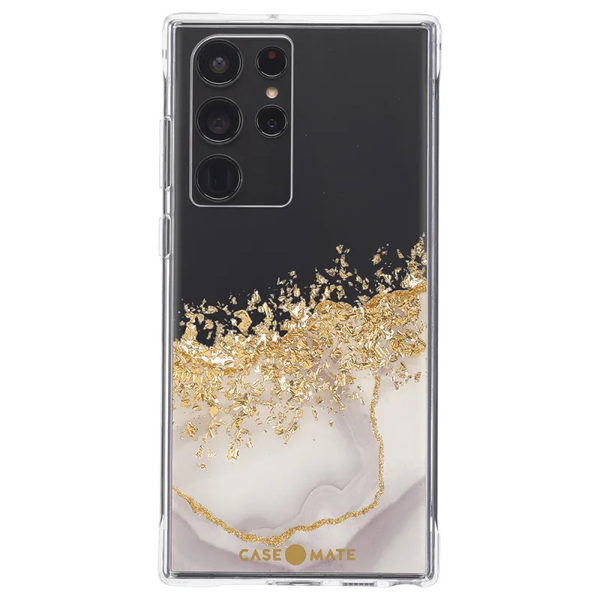 Case-Mate Karat Marble Case For Galaxy S22 Ultra - White Marble