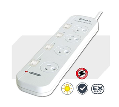 LITO Sansai 4 Way Power Board (421SW) with Switches - White