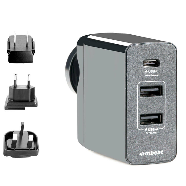 mbeat Gorilla Power USB-C Power Delivery World Travel Charger-Black