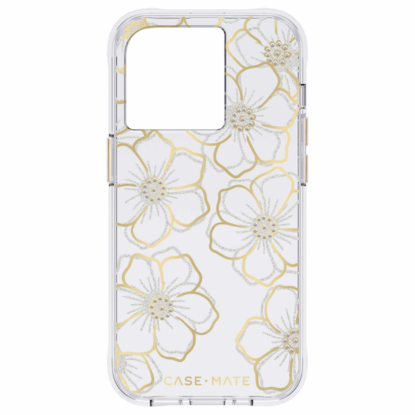 Case-Mate Floral Gems Case For Apple iPhone 14 Pro - Gold
