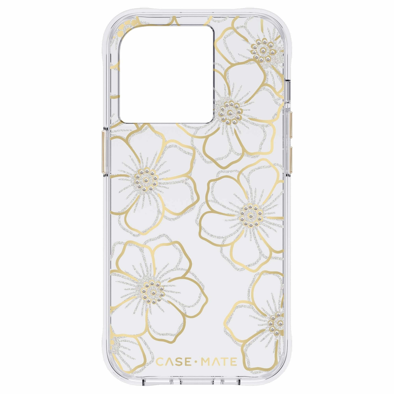 Case-Mate Floral Gems Case For Apple iPhone 14 Pro - Gold