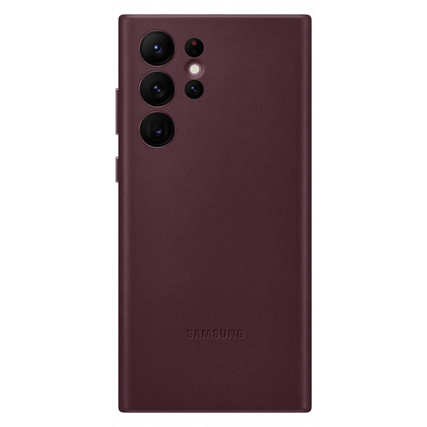 Samsung Galaxy S22 Ultra Leather Cover - Burgundy