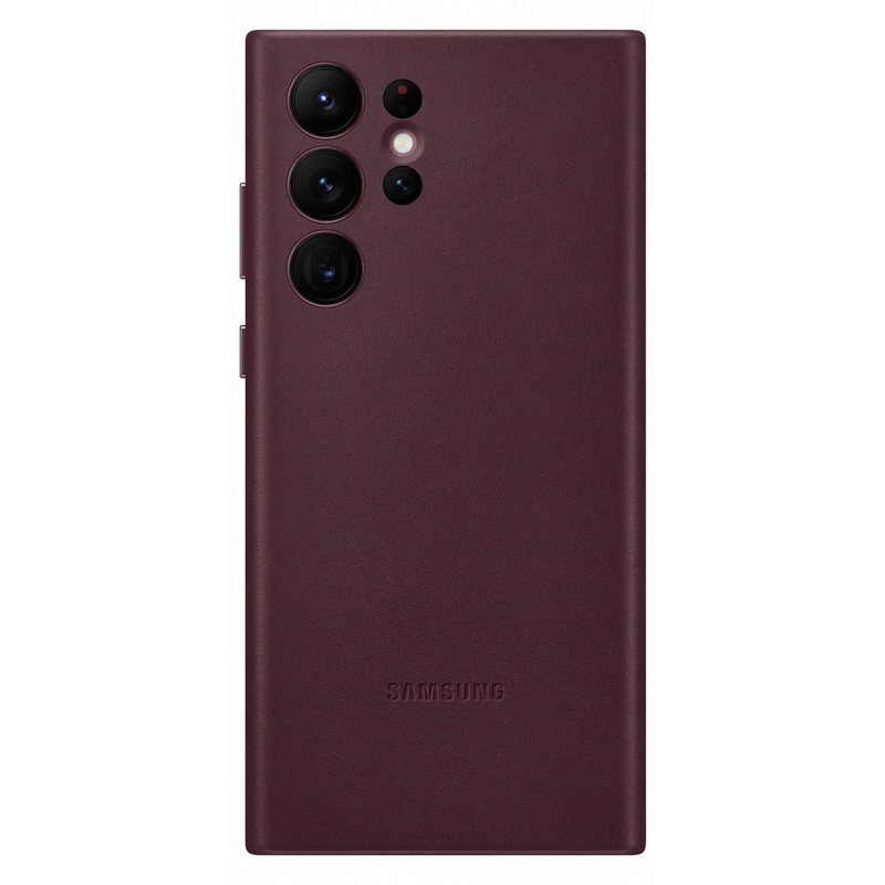Samsung Galaxy S22 Ultra Leather Cover - Burgundy