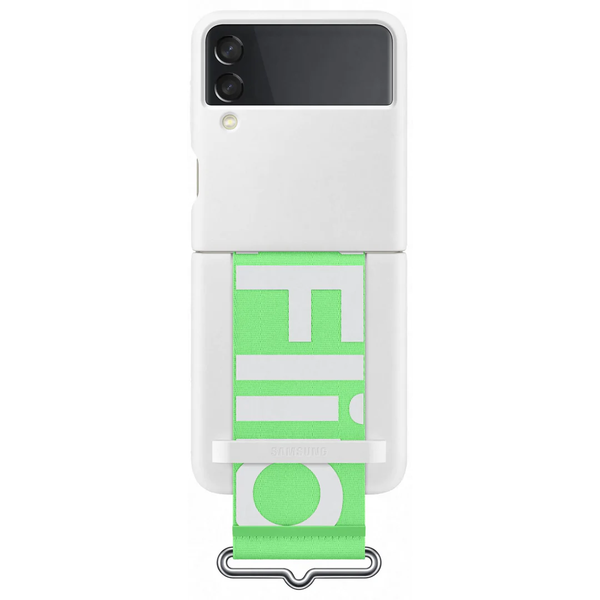 Samsung Galaxy Z Flip 3 Silicone Cover with Strap - White