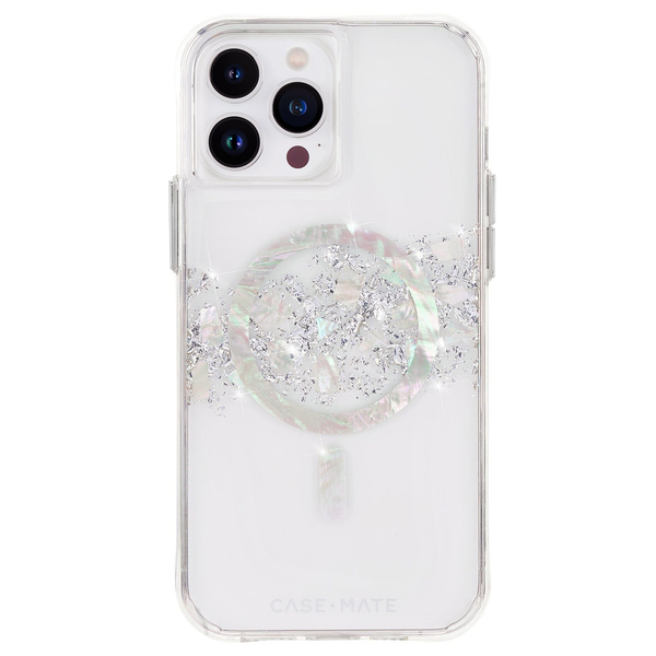 Case-Mate Karat Touch of Pearl Case For iPhone 14 Pro Max- White/Black