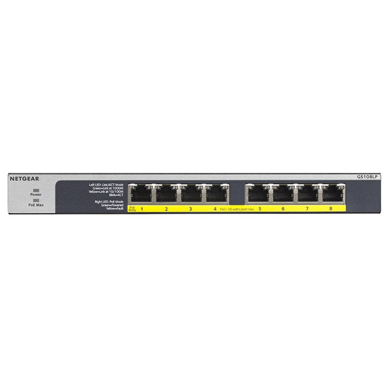 Netgear 8-port PoE+ Gigabit Unmanaged Switch - Grey