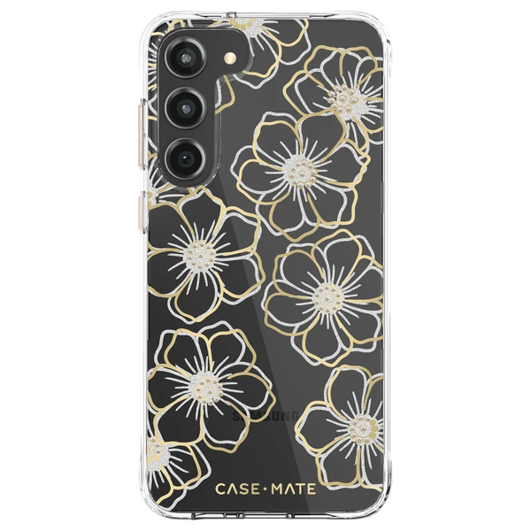 Case-Mate Floral Gems Case For Samsung Galaxy S23+ - Clear/Gold