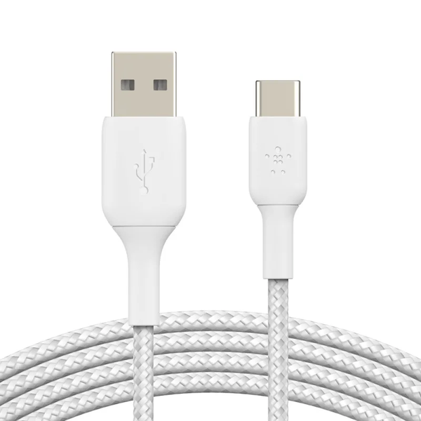 Belkin BoostCharge USB-A to USB-C Braided Cable 2m - White