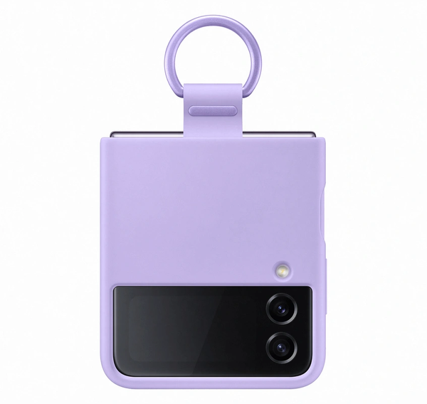 Samsung Silicone Cover With Ring For Galaxy Z Flip4 - Bora Purple