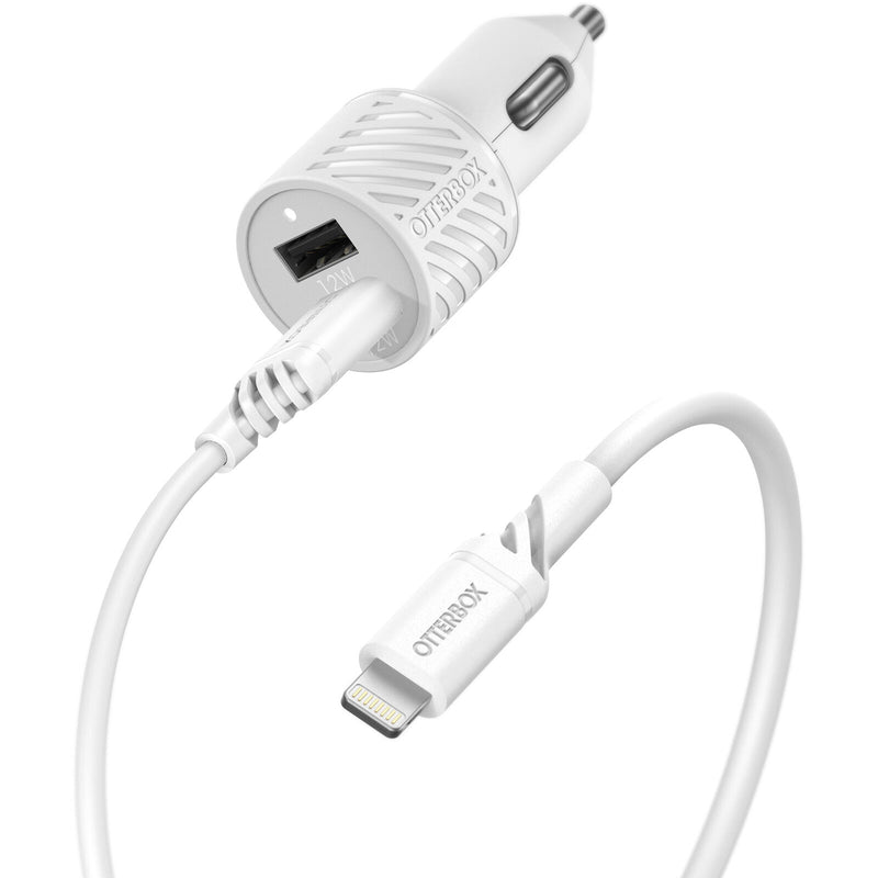 OtterBox Lightning to USB-A Car Charging Kit - 24W - White