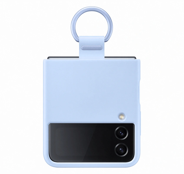 Samsung Silicone Cover With Ring For Galaxy Z Flip4 - Arctic Blue