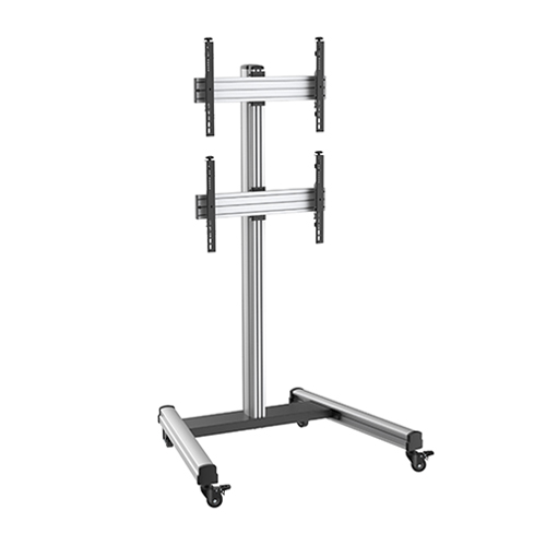 Brateck Dual Stacking Screens TV Cart (40"-65") - Grey