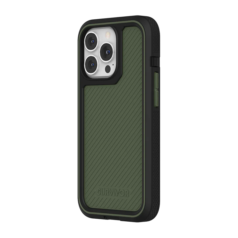 Survivor Earth Case For Apple iPhone 13 Pro - Black/Wild Fern