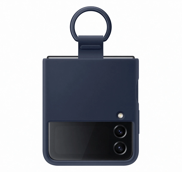 Samsung Silicone Cover With Ring For Galaxy Z Flip4 - Navy