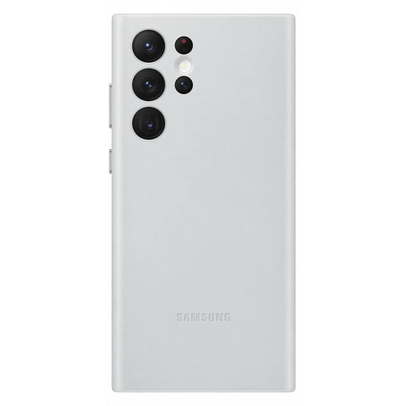 Samsung Galaxy S22 Ultra Leather Cover - Light Grey