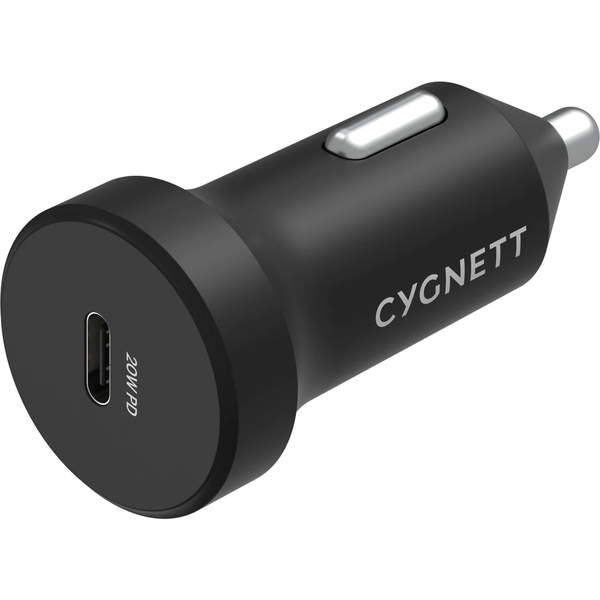 Cygnett Charge & Connect 20W USB-C Car Charger - Black