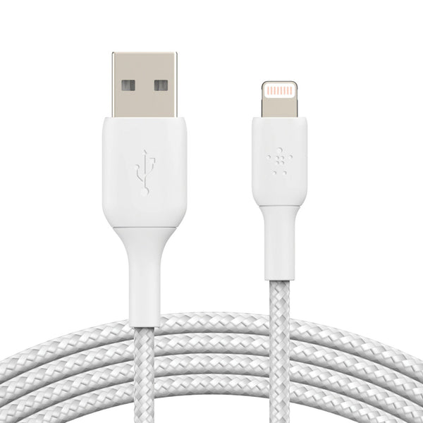 Belkin BOOST CHARGE 2m Braided Lightning to USB-A Cable - White