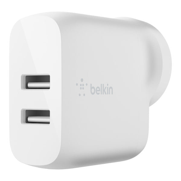 Belkin BOOST CHARGE Dual USB A Wall Charger (24W) - White